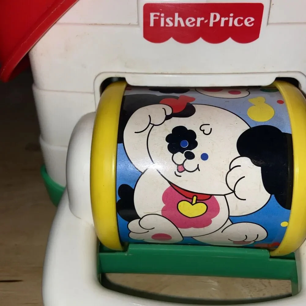 Fisher Price Dog House Pop Up Jack in the Box 1995 Vintage Musical Plastic Toy